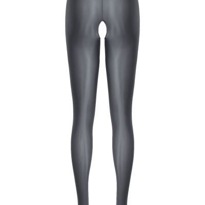 US Women Glossy Oil Pants Tights Training Sports Fitness Pantyhose Elastic Tight