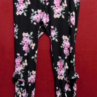 Women's Floral Print Ruffle Bottom Leggings Size 2X by No Comment NEW w/ TAGS!