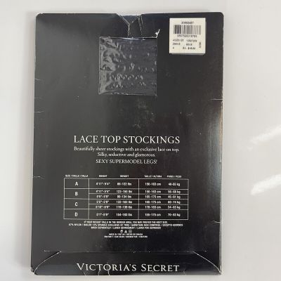 Victoria’s Secret Lace Top Stockings Black Size A Small