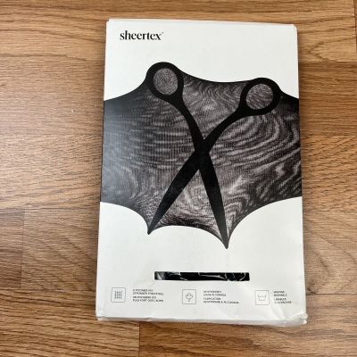 Sheertex 3XL Black Control Top Super Sheer Rip Resist Tights NEW in Package