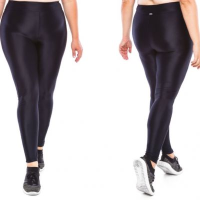 Plus Size Black Leggings Glossy Black Yoga Pants High Rise New With Tags