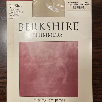 BERKSHIRE SHIMMERS Candlelight 4412 Size 3X-4X, Queen Ultra Sheer Control Top