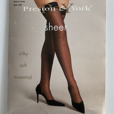Preston and York  Thigh High Sheer Toe Medium Nude Size 5/6 Style 1928 (boxR)