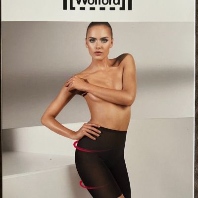 WOLFORD Tulle Control Shorts 69552 Size 34 Black NEW IN BOX