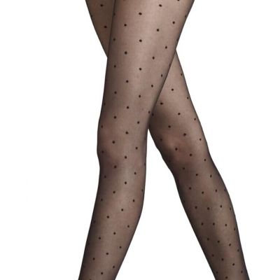Women's Dot Tights, Ultra Sheer 15 Denier, Dot Pattern, Trendy Stockings, 1 Pair