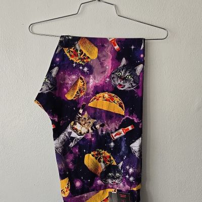 Fun CATS & TACOS Leggings Space Tabasco  Stretch Pull On SZ 19 XXL 2XL