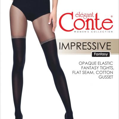 Conte Impressive 50 Den - Fantasy Opaque Women's Tights with Imitation Golfs (19