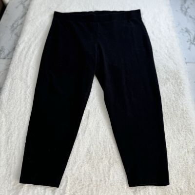 Torrid Black Capri Leggings Size 3 3X Comfortable Cotton Knit Stretch 21” Inseam