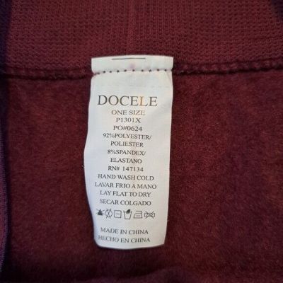 Docele woman's one size burgundy fleece line leggings, New