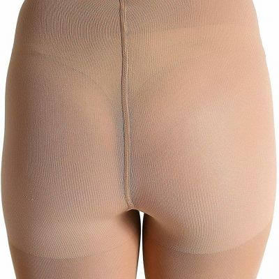 2 Pairs Run Resistant Control Top Panty Hose Opaque, Suntan, Size Small Gc7s