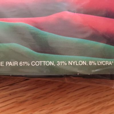 Women's black cotton blend tights lightweight vintage size C New