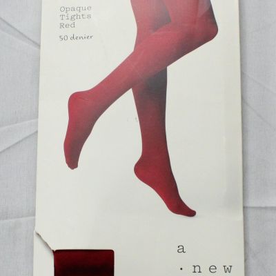 A New Day Women's Opaque 50 Denier Tights DM3 Red Ribbon Size L/XL NWT