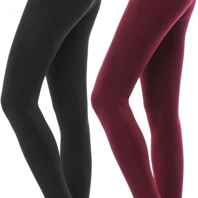 2 Pairs Fleece Lined Tights for Women - 100D Opaque Warm Winter Pantyhose