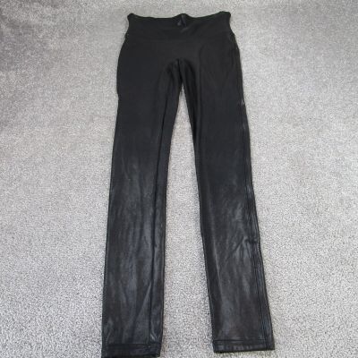 Spanx Leggings Womens Small Black Faux Leather Shiny
