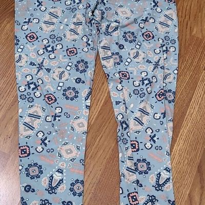 lularoe tc leggings Vintage 2016-2019 style geometric blue mauve pink