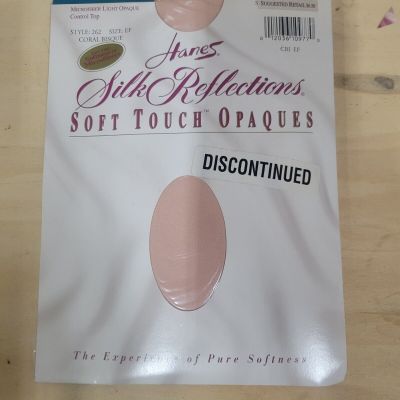 Vintage 90's Hanes Silk Reflections Soft Touch Opaques Pantyhose Size EF