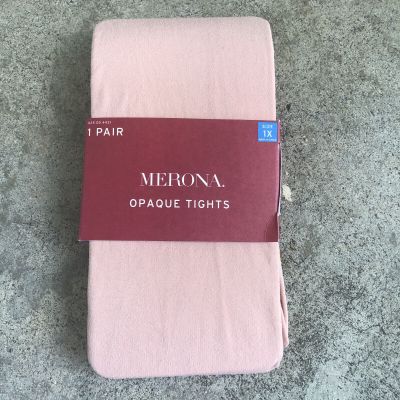 NWT Merona Opaque Tights Size 1X Smoked Pink 5’5”-5’11” 180-230 lbs