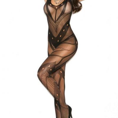 Crochet Net Bodystocking Halter Cut Outs Holes Pattern Crotchless Seamless 1650