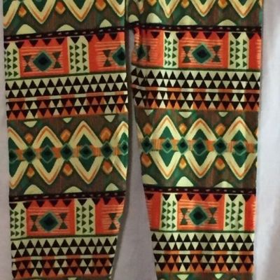 Women's   Leggings Bright Multi Colored Print By New Mix Size :One Size NWT