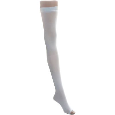 Medline EMS 15mmHg Thigh High Anti-Embolism Stockings White Large Regular Length