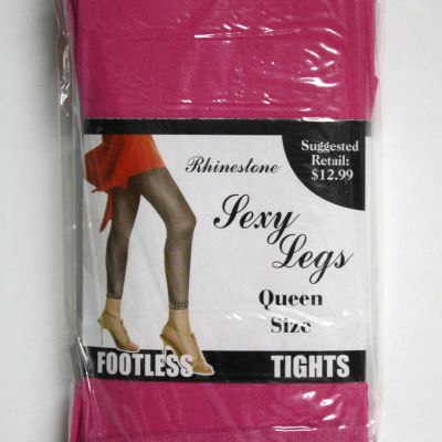 Eros Womens Pink Tights Rhinestone Trimmed Footless Medium *Mislabeled Queen*