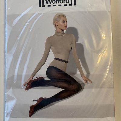 Wolford Emma Sz M Tights Stockings Black Bison New NIP Small 14430