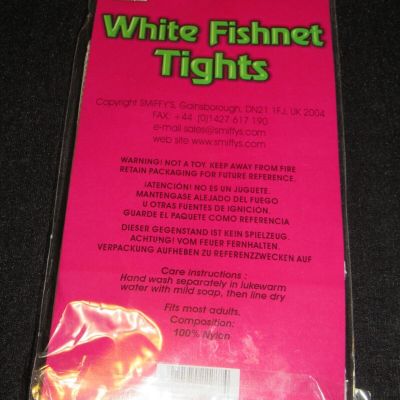 Smiffy's White Halloween Fishnet Tights One Size Fits Most Adults 22287 New