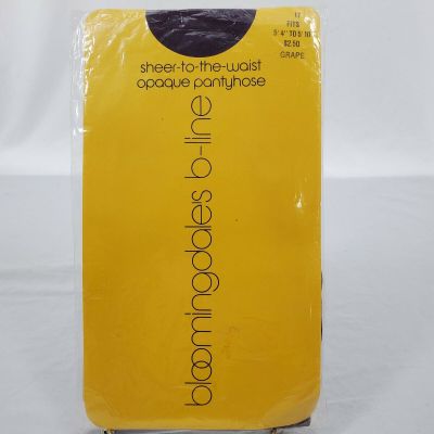 Vintage Bloomingdales b-line Sheer to Waist Opaque Pantyhose Eggplant 5'4