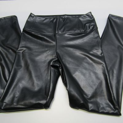 Bagatelle.NYC Womens Legging Pant Black M/Medium High Rise Faux Leather Stretch