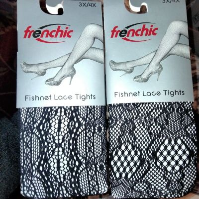 Frenchie Fishnet Lace Tights Size 3X/4X