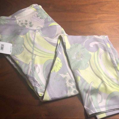 Free People High Rise Wave Crush Legging Bright Lime Combo Floral Waves S NWT