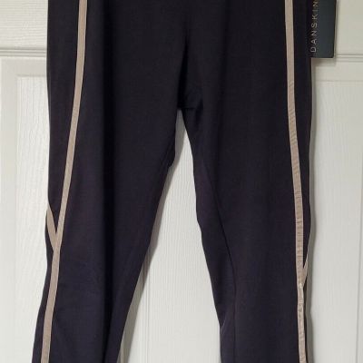 Danskin Corset 7/8 Legging Yoga Pants Exercise Black Stripped Brand NEW With Tag