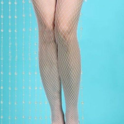 women's Lingerie Fishnet & Ruffle Top thigh high Stockings Hosiery Socks SK10