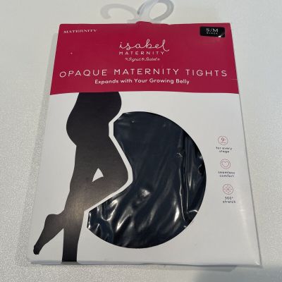 Black Opaque Maternity Tights size small / medium - Isabel Maternity