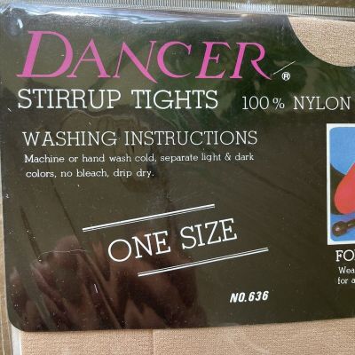 NOS Vintage DANCER Brand Nylon Stirrup Tights One Size Dance Exercise Fashion