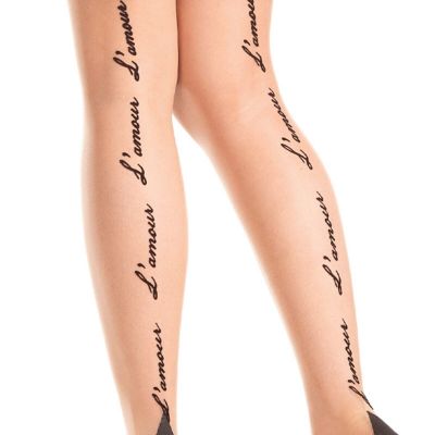 L'Amour Back Seam Thigh Highs Stockings Cuban Foot Heel Lace Top Hosiery 796