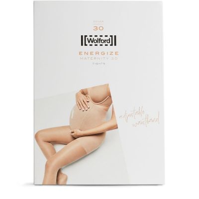 $85 New Wolford Energize Maternity 30 Tights Fairly Lt Beige White Nude XS S XL