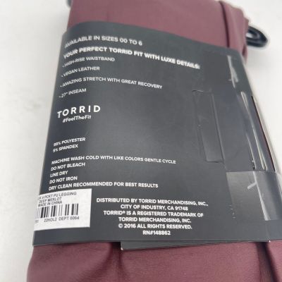 Torrid Size 4X Full Length Signature Waist Faux Leather Faux Pocket Legging T8