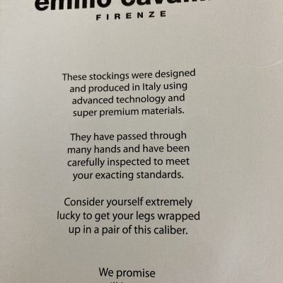 New Emilio Cavallini Firenze Sheer Ankle Bootie Design Pantyhose Black M/L