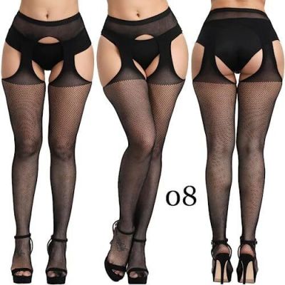 E-Laurels Garter Stockings For Women  High Fishnet Stockings Suspender Pantyhose