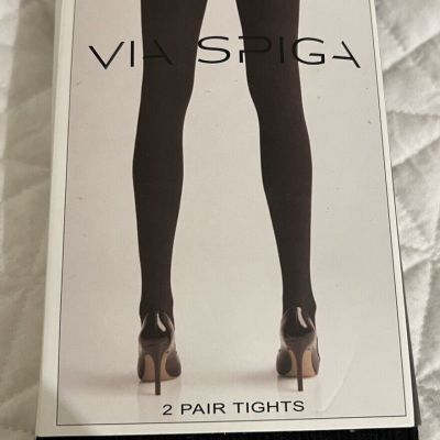 Via Spiga 2 pairs of textured black tights NWT