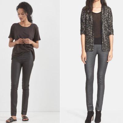 Zadig & Voltaire Women's Black Silver Pharly Shiny Leggings Pants size eu34 nwot