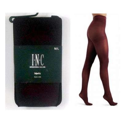 INC International Concepts Opaque Tights Black Currant Size M L New
