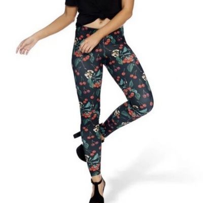 RARE Genuine BlackMilk Wild Cherry Leggings Women's Large Made USA Black Milk