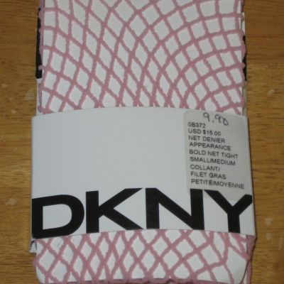 New DKNY OB372 Bold Net Fishnet Tights Size Small / Medium Sorbet Pink HALLOWEEN