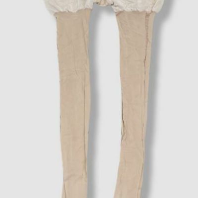 $62 Wolford Women's Beige Stretch Individual 10 Control Top Tights Size Medium