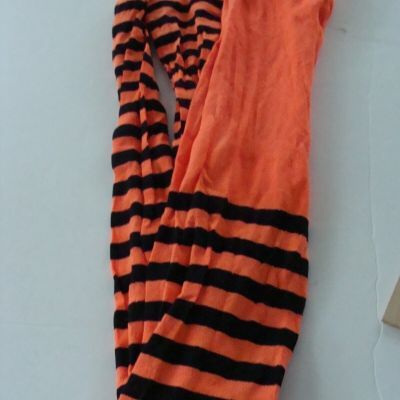 Striped Orange & BLACK TIGHTS Opaque One Size - Halloween Costume Accessory