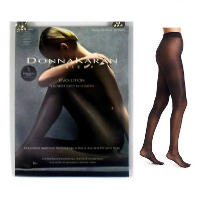 Donna Karan Womens Evolution Semi Sheer Jersey Pantyhose Black Size M New DOC321