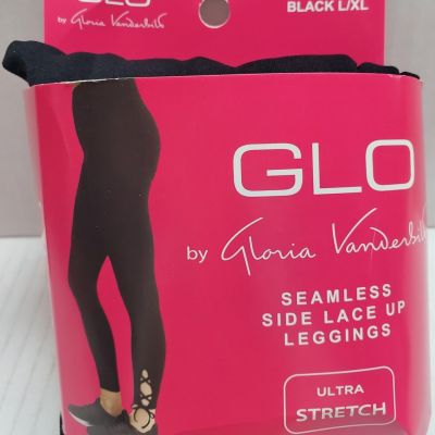 2PK GLO by Gloria Vandersilb Seamless Side Lace Up Leggings Ultra Stretch L/XL