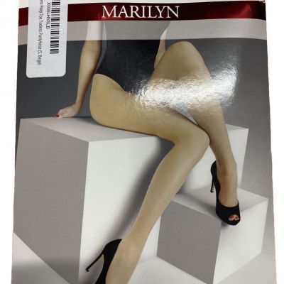 Marilyn Peep-Toe Toeless Beige Pantyhose Size Small